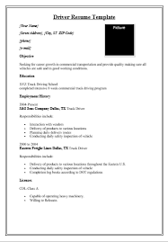 Free Driver Resume Format Free Word Templates