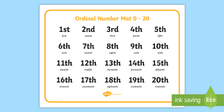 free ordinal numbers to 20 ordinal numbers writing aid