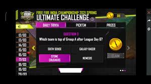 If you follow us on youtube then you must know that the answers provided by us are 100% correct. Free Fire Esport India Ultimate Challenge Answers Day 6 March 17