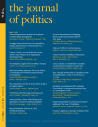 We did not find results for: The Journal Of Politics Vol 83 No 3