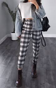 Black And White Checkered Pants Outfit Black White Checkered Pants With Images Aesthetic Clothes Edgy Outfits Fashion