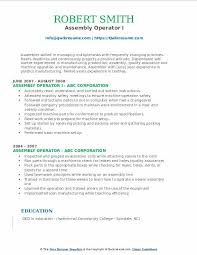 assembly operator resume samples