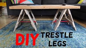 I placed the uprights close to one another to ensure accuracy to the shoulder lines of all of the tenons. Simple Industrial Trestle Leg Table Build Youtube