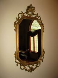 Large Ornate Syroco Wall Mirror Octagon Plastic Resin Framed 31 X 15 1963 Gold Frame Accent Mirror Hollywood Re Mirror Wall Mirror Rectangle Mirror