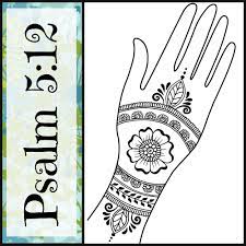 Some artists like to outline the design before applying the dye. A Henna Story Design That Illustrates Psalm 5 12 For You Bless The Righteous O Lord You Cover Him With Favor As With A Sh Henna Tattoo Designs Henna Psalms