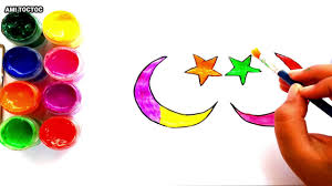 Ilustrasi bulan hitam, bintang, dan bulan sabit, bintang yang dilukis dengan tangan, lukisan cat air, putih, bintang png. Craft Glitter Moon Star With Beads Coloring Drawing Mewarnai Bulan Bintang 60 Youtube