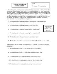 D = m/v v = m/d m = d*v units of density solids (g/cm 1. Volume And Density Worksheet Bvsd Worksheets With Answer In Fifth Grade Fun Math Games Density Worksheets With Answer Key Worksheets General Mathematics Exam Dividing Decimals By Whole Numbers Worksheet Algebra Solution In