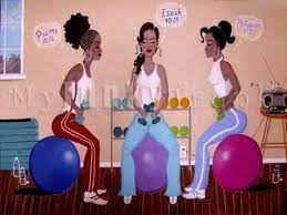 Black Women Workout African American Art Black Art American Art