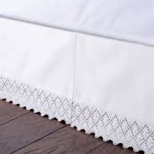 Irene Ivory Scalloped Kick Pleat Bedskirt Bedskirt Daybed Covers Linen Bedskirt