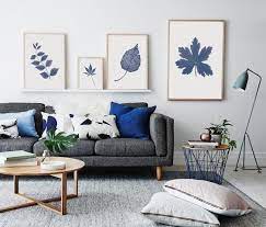 Navy Blue Wall Art Set Fall Wall Decor Printable Blue Plant Etsy In 2021 Navy Blue Wall Art Wall Decor Printables Blue Wall Art