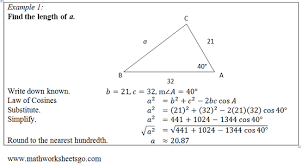 And can be rewritten as: Law Of Cosines Worksheet Free Pdf With Answer Key Visual Aides And Model Problems