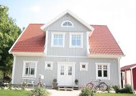 Lille Sverige Hus Fassade Haus Haus Skandinavisches Haus