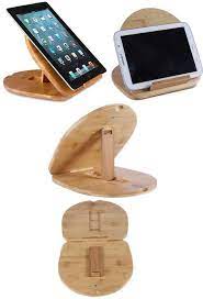 Portable Desktop Bamboo Wooden Adjustable Folding Ipad Tablets Holder Stand Wooden Ipad Stand Wood Diy Wood Ipad Stand