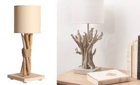 Lampe de chevet carrée en bois flotté rond. Lampe En Bois Flotte Les Meilleurs Modeles Pour Votre Deco