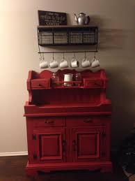 Crystal's coffee bar red personalized sign kitchen gift 106180006103. My Coffee Bar With An Antique Dry Sink As The Base Cabinet Kitchen Sink Design Dry Sink Corner Sink Kitchen