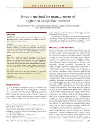 Check spelling or type a new query. Pdf Ponseti Method For Management Of Neglected Idiopathic Clubfoot