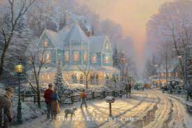 A Holiday Gathering Thomas Kinkade Studios Thomas Kinkade Christmas Thomas Kinkade Paintings Thomas Kinkade Art