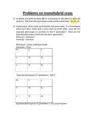 Then answer the questions that follow. Problems On Monohybrid Cross 1 Problems On Monohybrid Cross 1 In Rabbits The Allele For Black B Fur Is Dominant To The Allele For White B White Course Hero