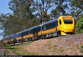 Railpictures Net Photo Ett303 Queensland Rail Walkers Hitachi Electric Tilt Train At Sunshine Coast Australia By Peter Readin Train Sunshine Coast Queensland