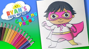 Ryan's world superhero coloring pages. Ryan Toysreview Coloring Page Forkids Learn Coloring With Ryan Great Kids Channel Youtube