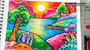 Cara mewarnai gambar ikan dengan crayon faber castell. Pemandangan Danau Cara Menggambar Dan Mewarnai Gradasi Warna Oil Pastel Untuk Pemula Youtube