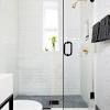 Dark grey penny round tile. 1