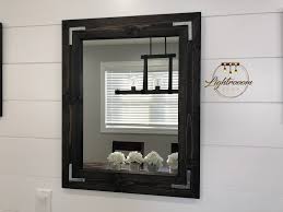 Maybe you would like to learn more about one of these? Black Mirror Wood Framed Mirror Rustic Wood Mirror Bathroom Etsy