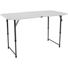 Lifetime 4 Residential Adjustable Fold In Half Table Walmart Com Folding Table Fold In Half Table Half Table