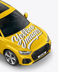 Download Crossover Suv Mockup Halfside View High Angle Shot In Vehicle Mockups On Yellow Images Object Mockups PSD Mockup Templates