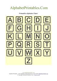 Square Shaped A Z Letter Chart Templates Alphabet