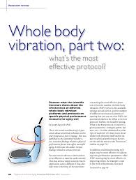 Pdf Whole Body Vibration Whats The Most Effective Protocol