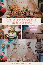 Mix and match sweet 16 birthday balloons with our coordinating balloon accessories, solid color tableware and other sweet 16 party supplies for a birthday party. Kara S Party Ideas Rustic Boho Sweet 16 Sleepover Party Kara S Party Ideas