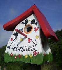 Original Vogelvilla Nistkasten Nistmini Liebesnest Weiss Vogelhaus Hochzeit Vogelhaus Nistkasten Vogelvilla