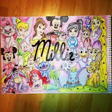 This is one of the most quickl. Disney Collage By Myself Disney Collage Disneycollage Pencil Colour Freehand Drawing S Disney Collage Disney Character Sketches Cartoon Drawings Disney
