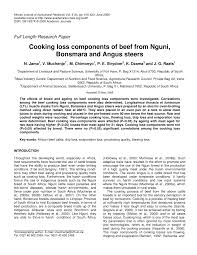 Food words for cooks and chefs, restaurants, gourmets, spelling, glossary of food and cooking related words, terms, definitions, food dictionary, . Pdf Cooking Loss Components Of Beef From Nguni Bonsmara And Angus Steers