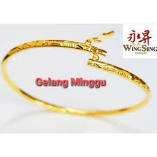 Introducing the moments sliding bracelet by pandora. 1pcs Wing Sing 916 Gold Big Dipper Bangle Gelang Minggu Emas 916 Shopee Malaysia