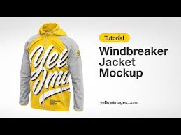 Yellow Images Tutorial How To Use A Mockup Men S Lightweight Hooded Windbreaker Jacket Youtube
