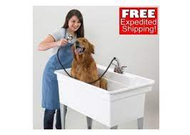 Dog Bath Tub Shower Stand Grooming Soaking Washing Care 36 Gallon 24 X40 White Utility Sink Dog Bath Tub Laundry Room Sink
