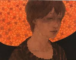 続きはない 139 179mm 日本画 美少年 人物画 japanesepainting boy artwork portfolio orange