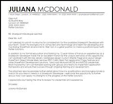 Need to write a web developer cover letter but unsure how to go about it? Sharepoint Developer Cover Letter Sample Cover Letter Templates Examples
