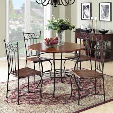 Dorel Living Asha 5 Piece Walnut Black Wood And Metal Dinette Set Fa3629 The Home Depot In 2020 Dinette Sets Dorel Living Dining Furniture Sets