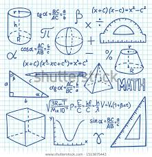 Doodle Maths Geometry Concept Trigonometry Functions Stock