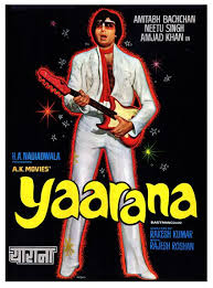 Rare Poster Of Yaarana Where Amitabh Bachchan Is Holding A Guitar With An Elvis Presley Look To Be Showcased Amitabh Bachchan Bollywood Posters Old Film Stars