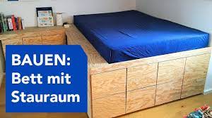 Podest für bett zwischenpodest einer treppe arten normen. Bauen Podest Bett Mit Viel Stauraum Youtube
