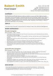 Private Caregiver Resume Samples Qwikresume