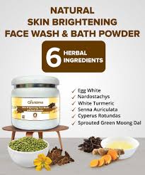 A skin pack is made by mixing raw milk, turmeric, fresh cream, and gram flour. Shop Herbal Face Wash And Bath Powder Bygrandma In