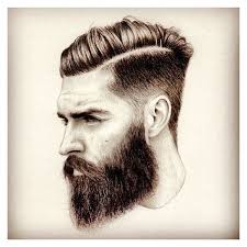 Bearded Man Sketch Art Artwork Drawing Arts Undercut Hair Hairstyle Liked On Polyvore Featuring Men S Fashion Men S Grooming And Mens Long Beard Styles Beard Haircut Beard No Mustache