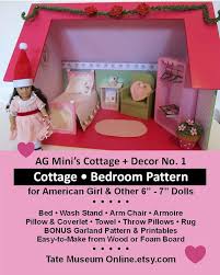 Mini Doll House Pattern Cottage Room Furniture Decor No Etsy Mini Doll House American Girl Doll House Doll House