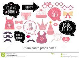 Baby Shower Photo Booth Photobooth Props Set Stock Vector Illustration Of Card Milk 124926069