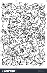 Black White Flower Pattern Coloring Doodle Stock Image Download Now In 2020 Flower Pattern Drawing Pattern Coloring Pages Floral Drawing